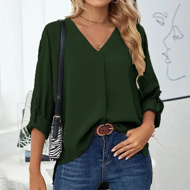 Chic Loose-Fit V-Neck Blouse, image 4