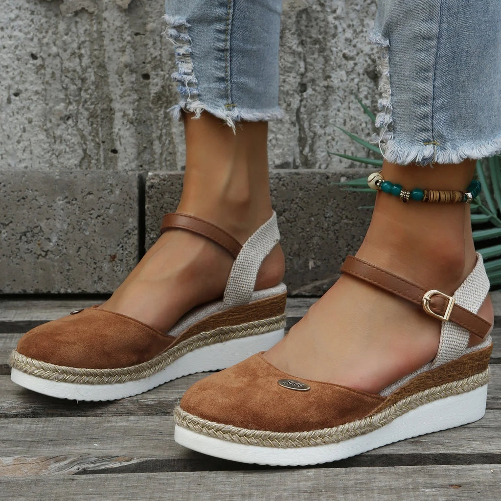 Platform Espadrilles with Ankle Strap