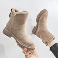 Fleece-Lined Platform Ankle Boots