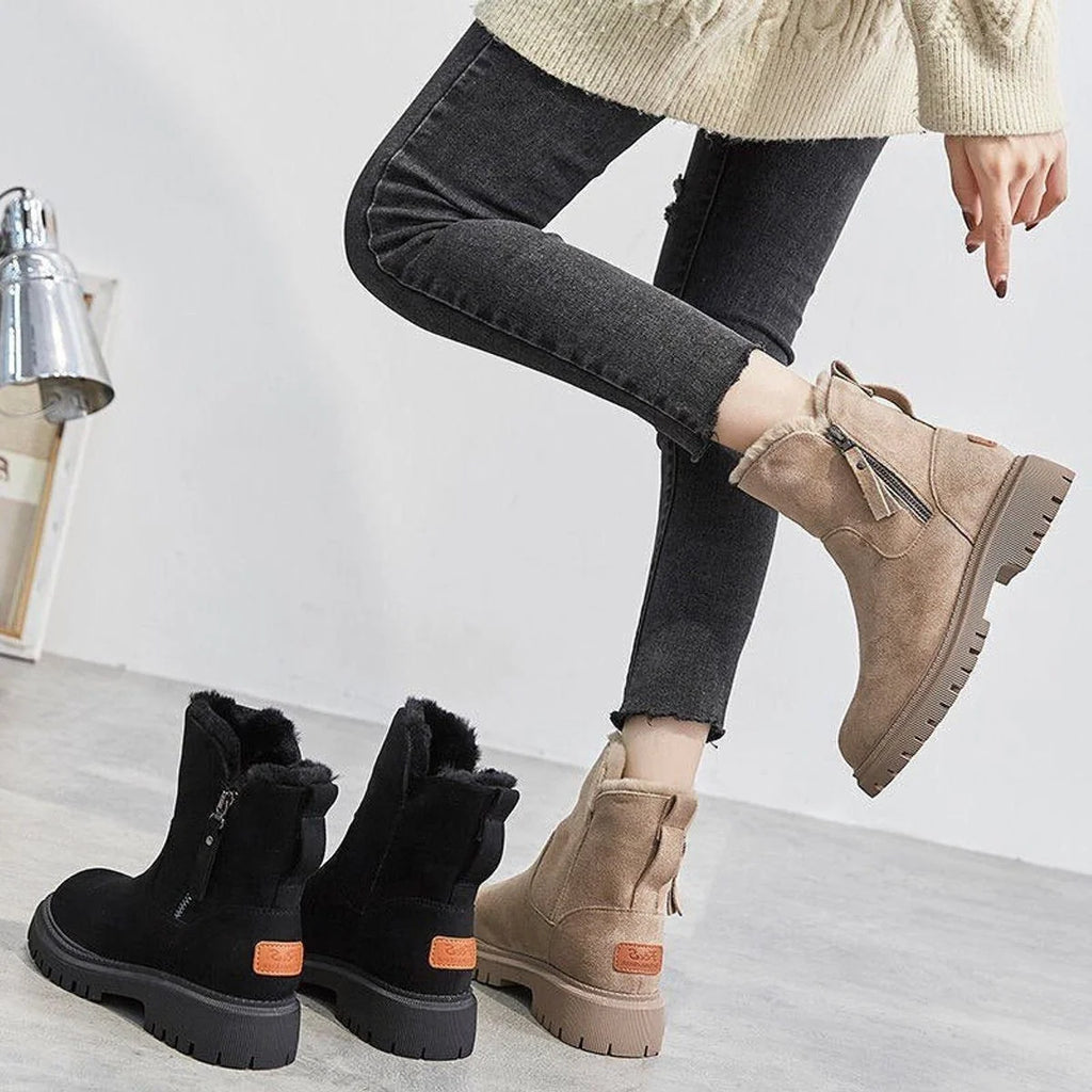 Fleece-Lined Platform Ankle Boots, image 3