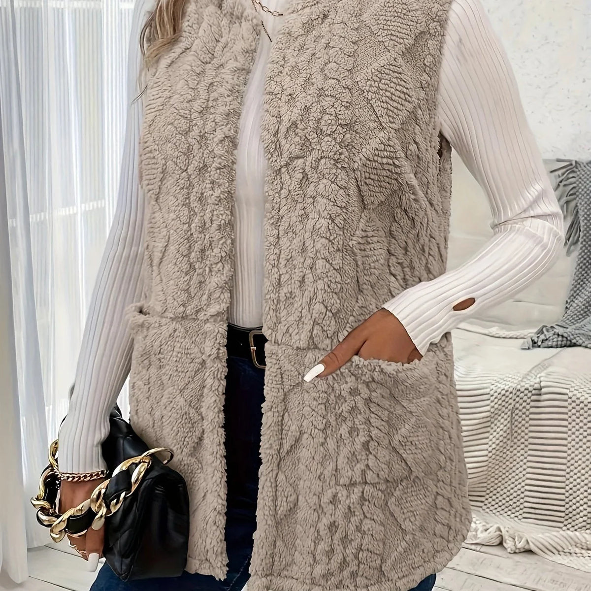 Textured Longline Gilet