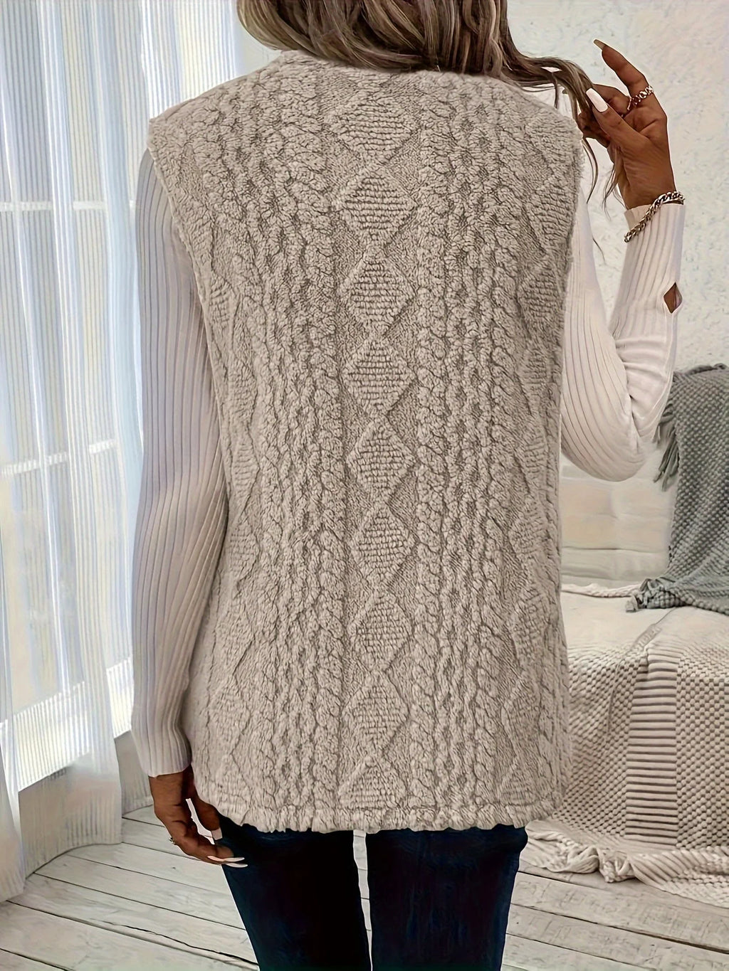 Textured Longline Gilet, image 3