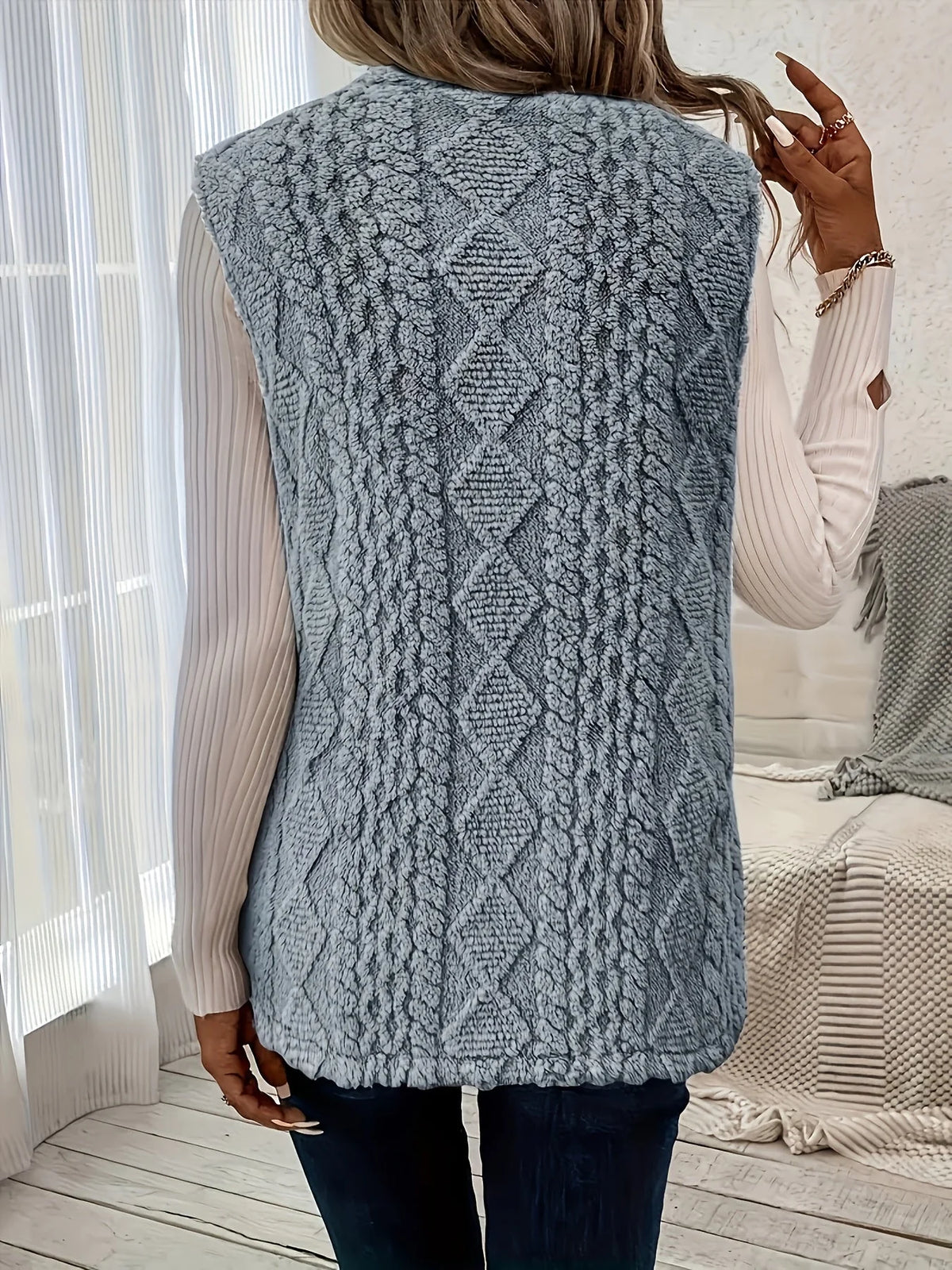 Textured Longline Gilet, image 8