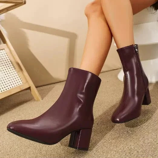 Pointed Toe Block Heel Ankle Boots, image 9