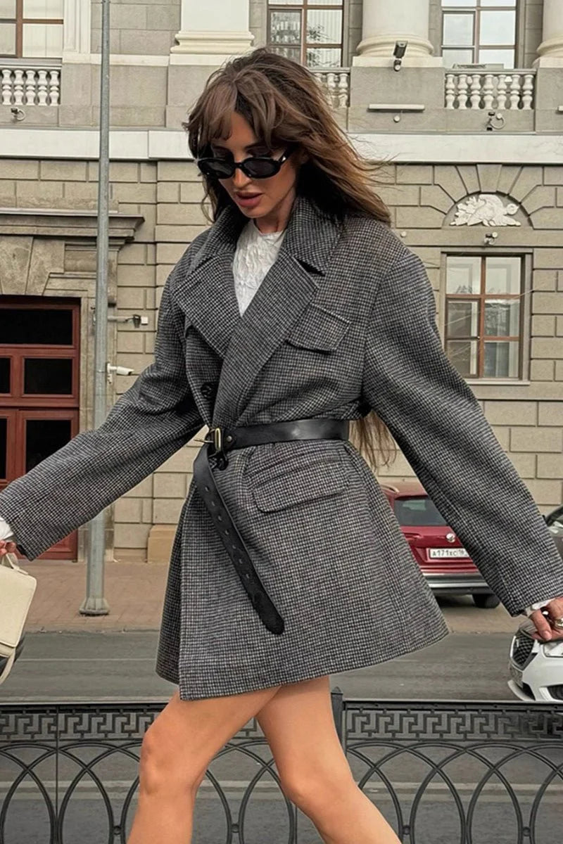 Structured Double-Breasted Tweed Coat, image 4