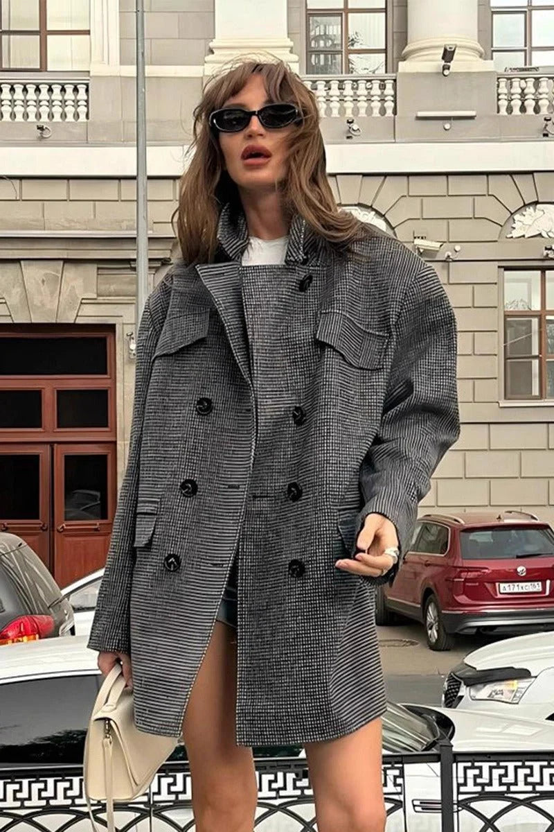 Structured Double-Breasted Tweed Coat, image 5
