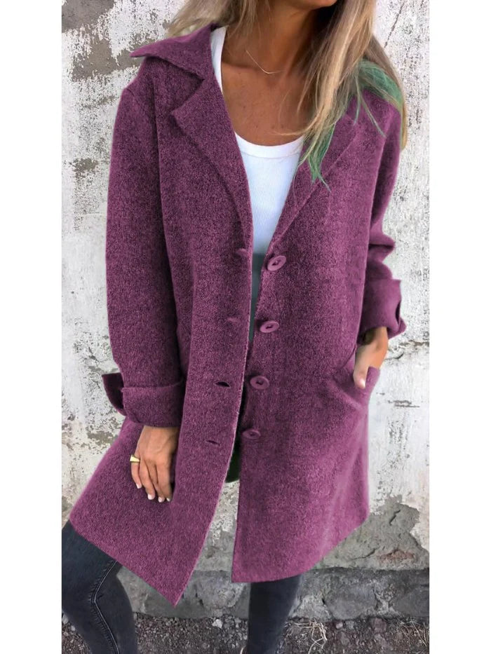 Lapel Collar Wool Coat, image 4