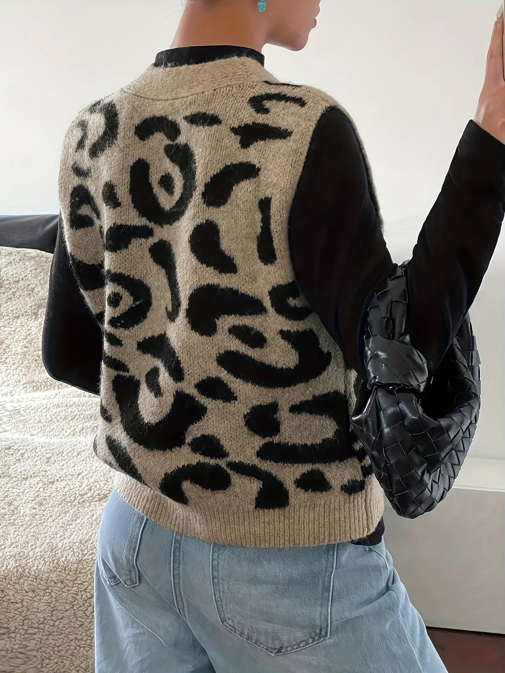 Patterned Button-Front Vest, image 2