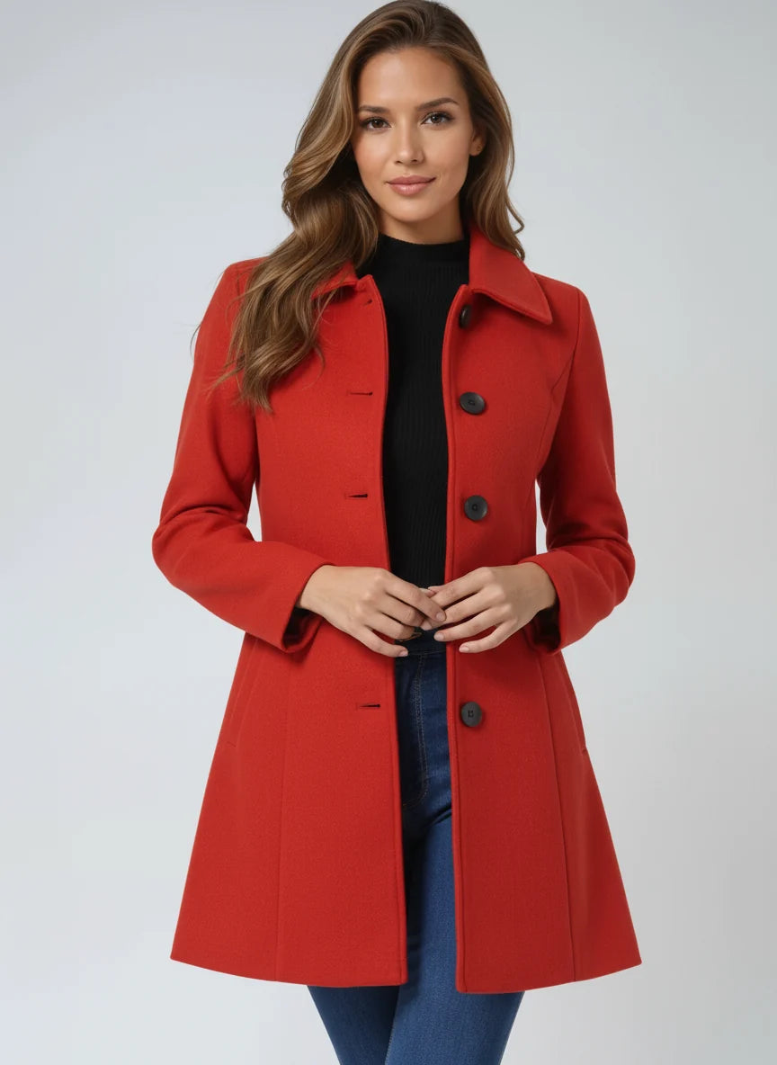 A-Line Lapel Midi Coat, image 4