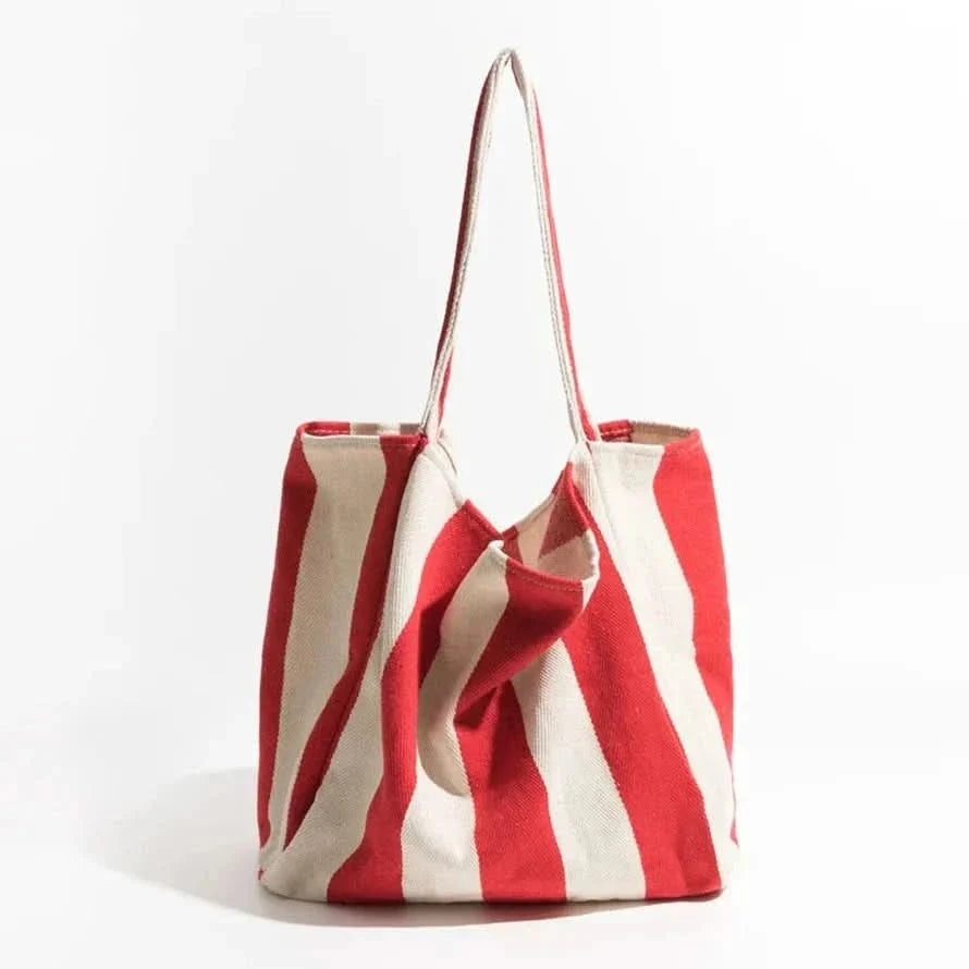 Striped Canvas Tote Bag, image 9