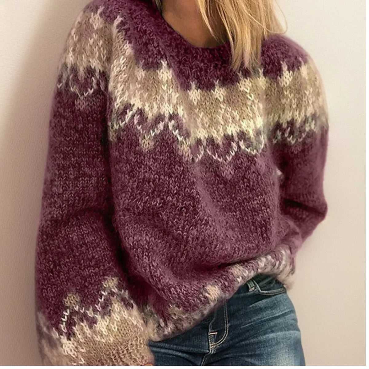 Nordic Patterned Yoke Sweater, image 2