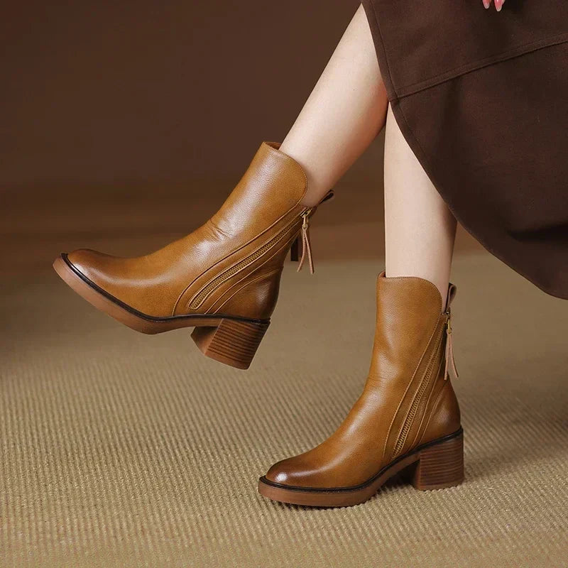 Zip-Up Block Heel Ankle Boots, image 5