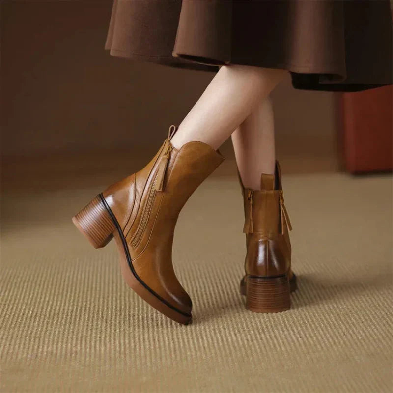 Zip-Up Block Heel Ankle Boots, image 6