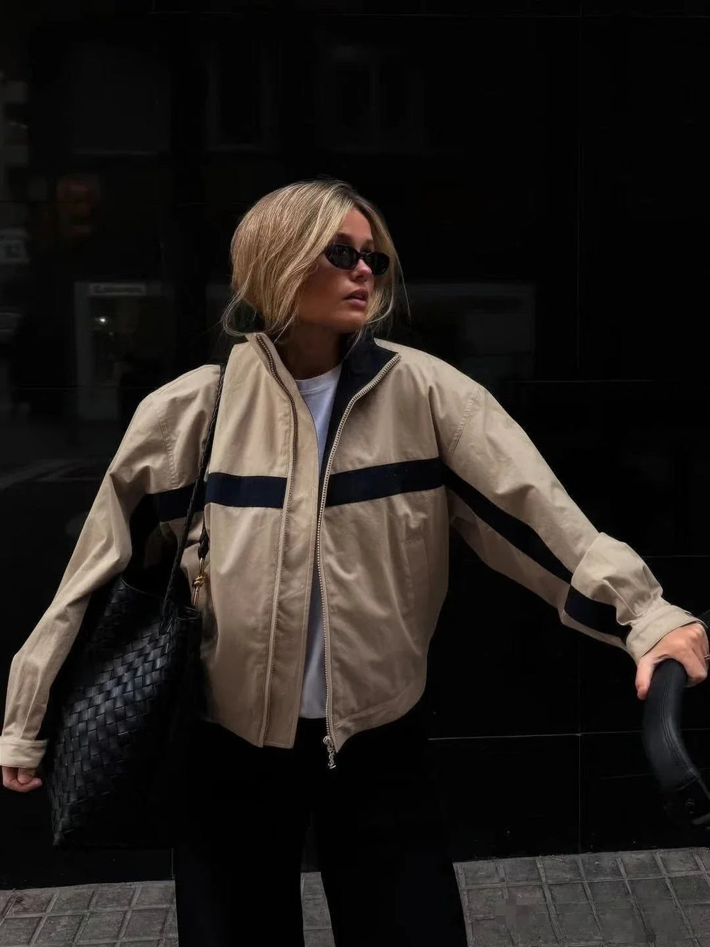Color Block Bomber Jacket