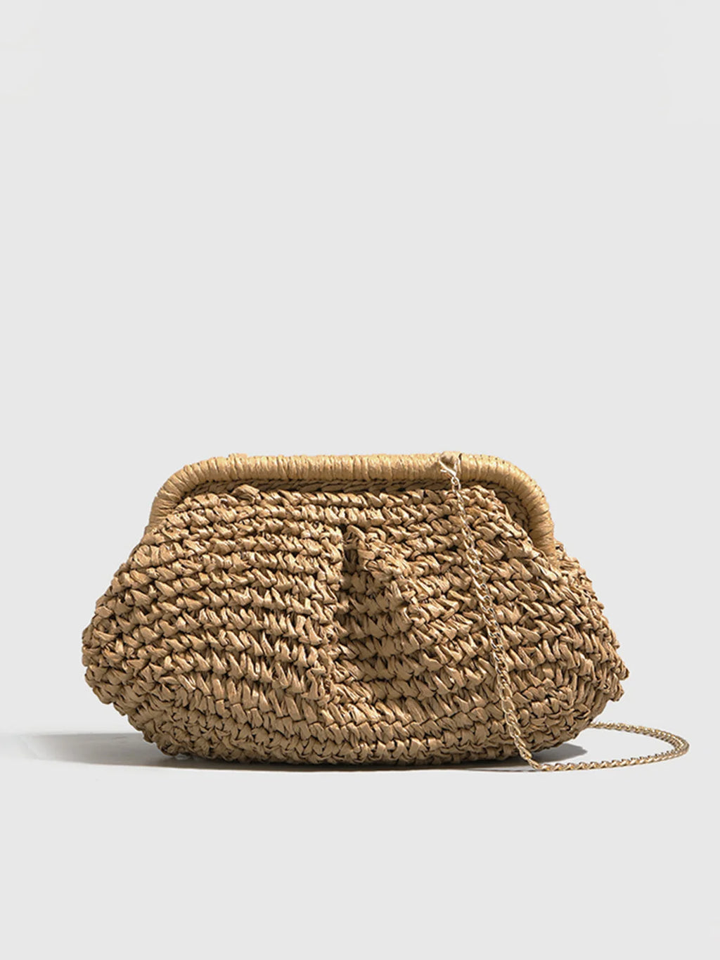 Woven Straw Clutch Bag