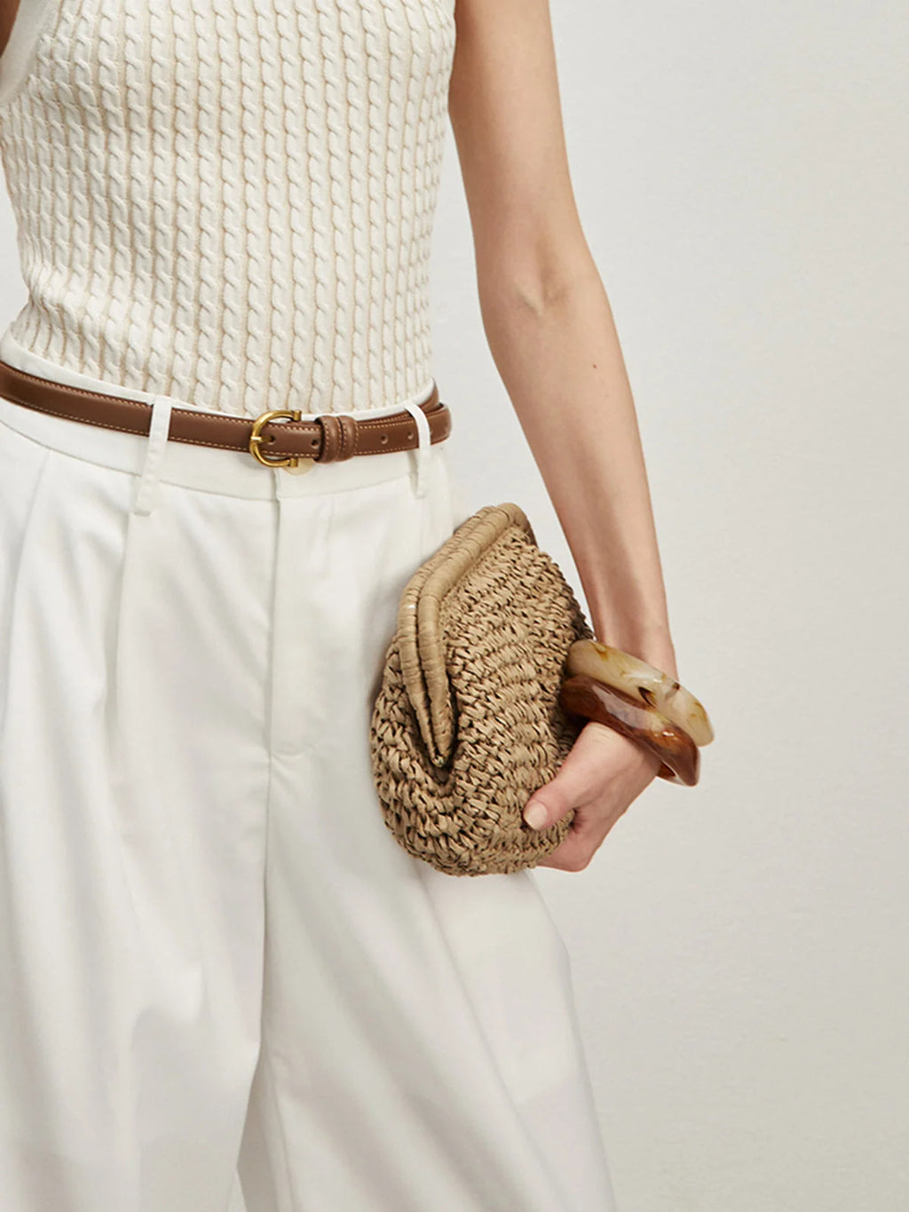 Woven Straw Clutch Bag, image 3