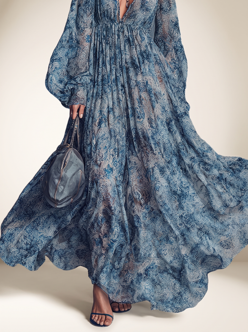 Long Sleeve Floral Maxi Dress, alternate view
