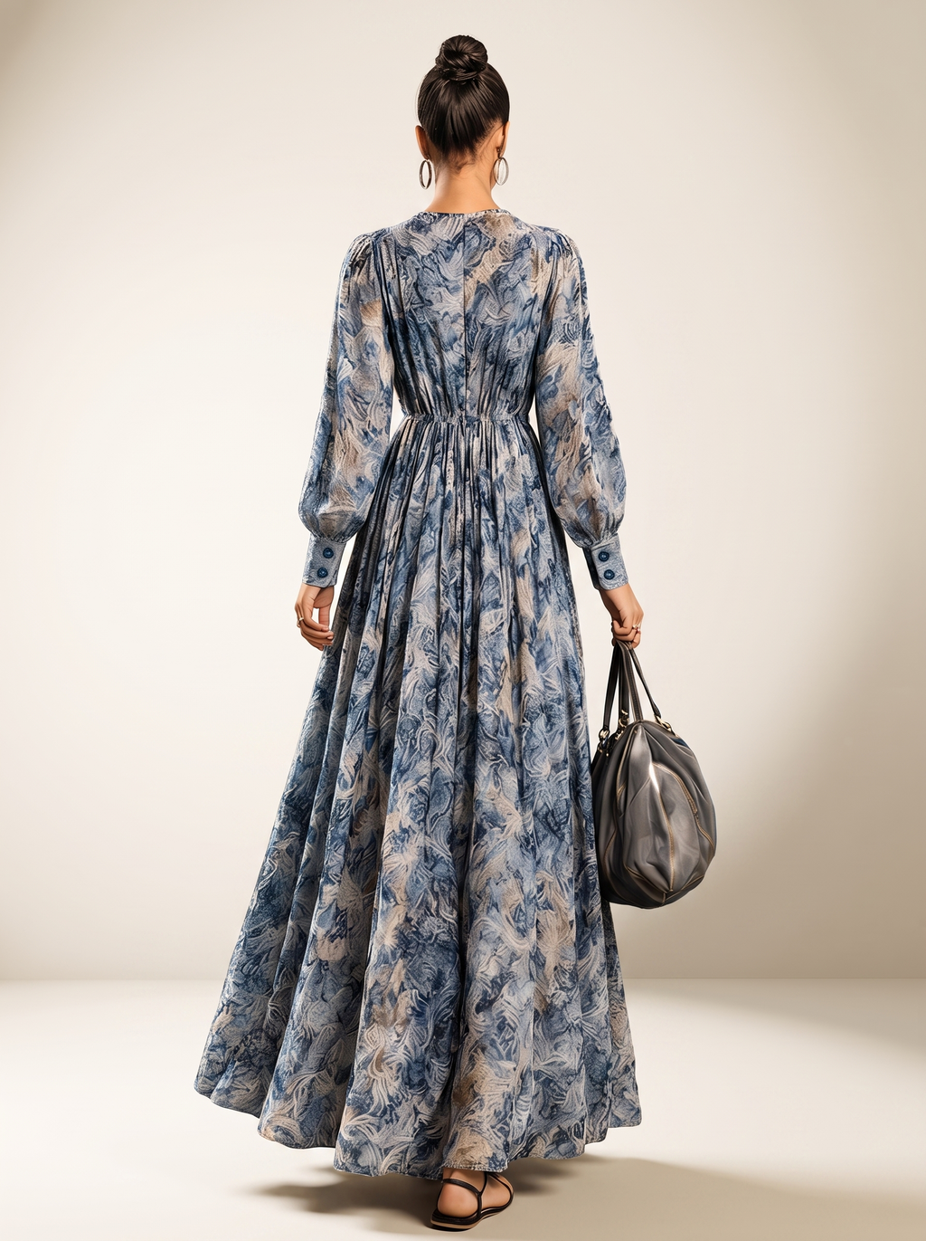 Long Sleeve Floral Maxi Dress, side view
