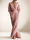 V-Neck Linen Blend Maxi Dress