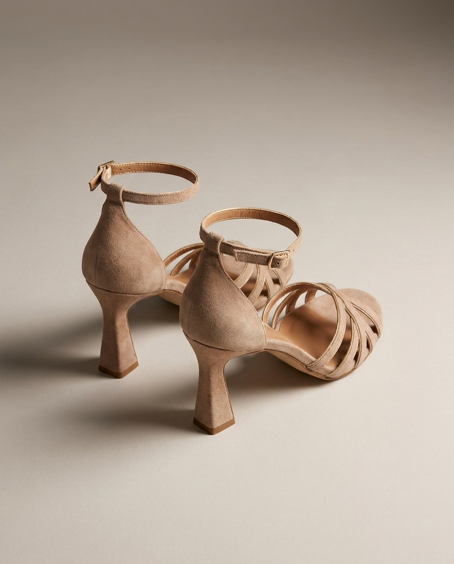 Strappy Nude Ankle-Strap Heels, image 4