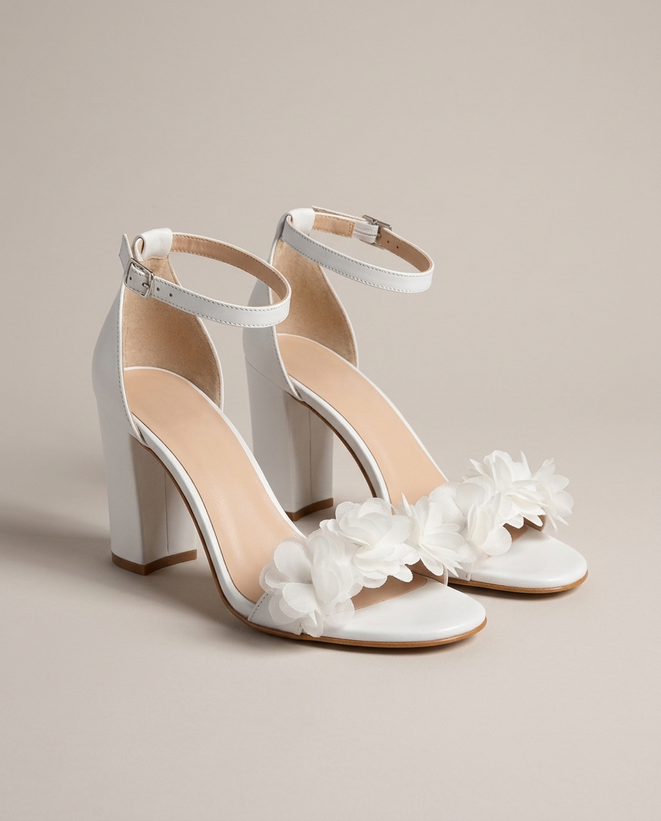 Floral Block Heel Sandals, image 4