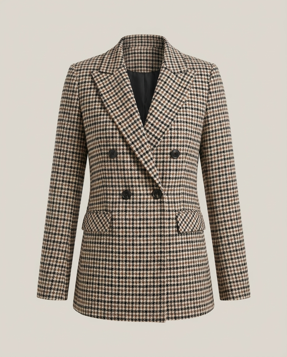 Houndstooth Double-Breasted Blazer, image 5