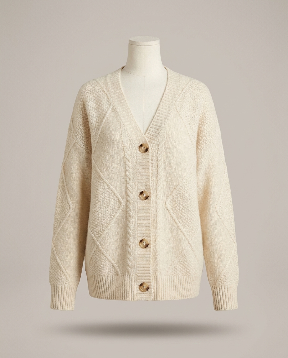 Cable-Knit Button Cardigan, image 5