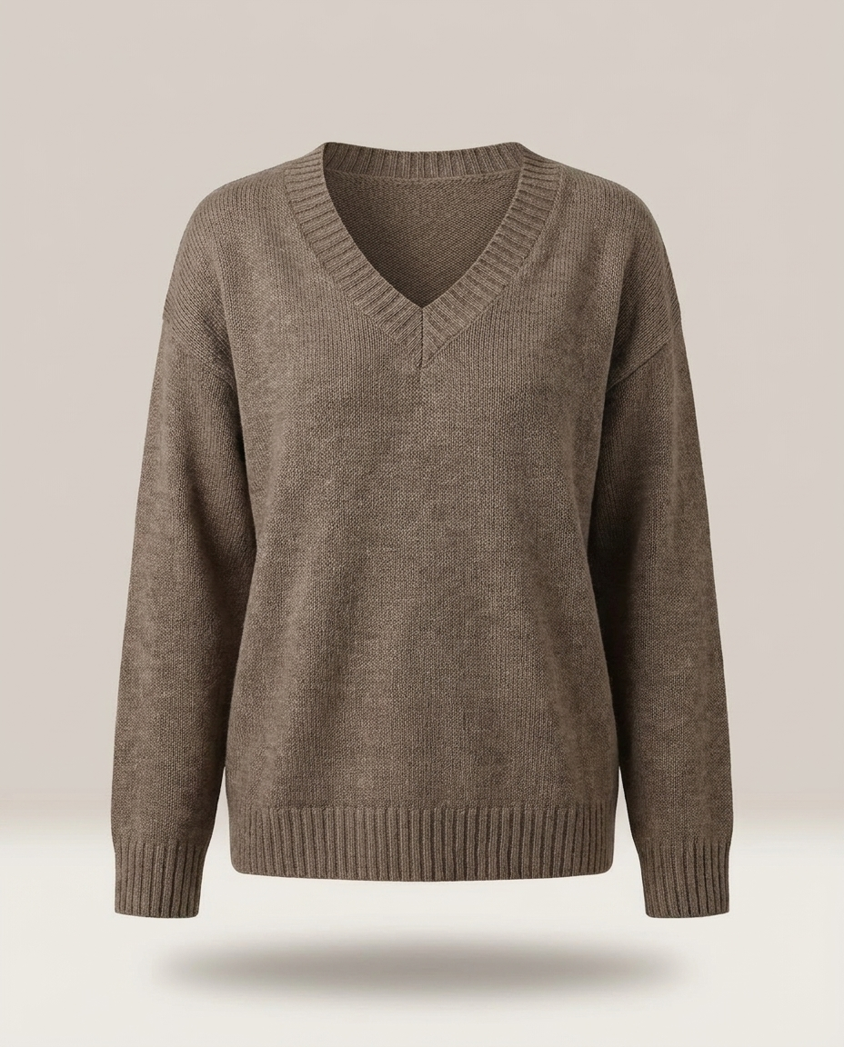 Relaxed Oversized V-Neck Jumper, image 2