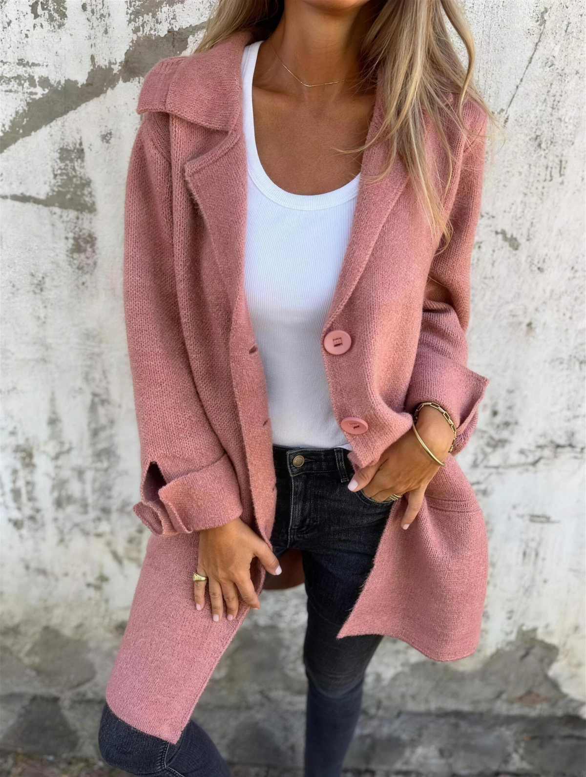 Lapel Collar Wool Coat
