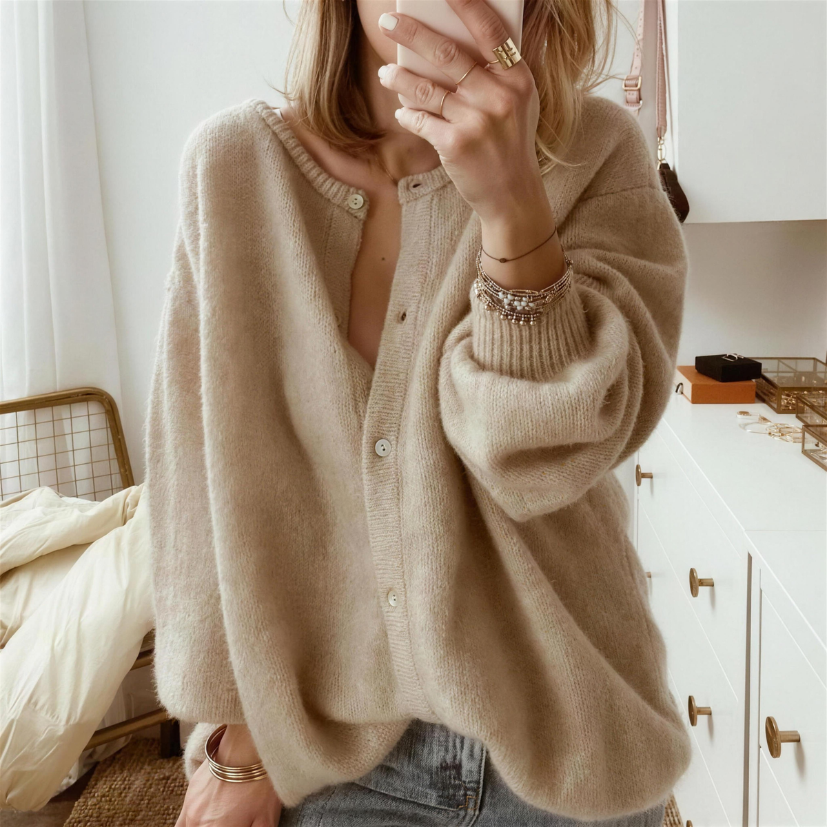 Oversized Fluffy Knit Cardigan