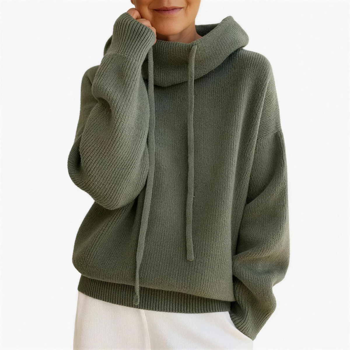Oversized Knit Hoodie Sweater