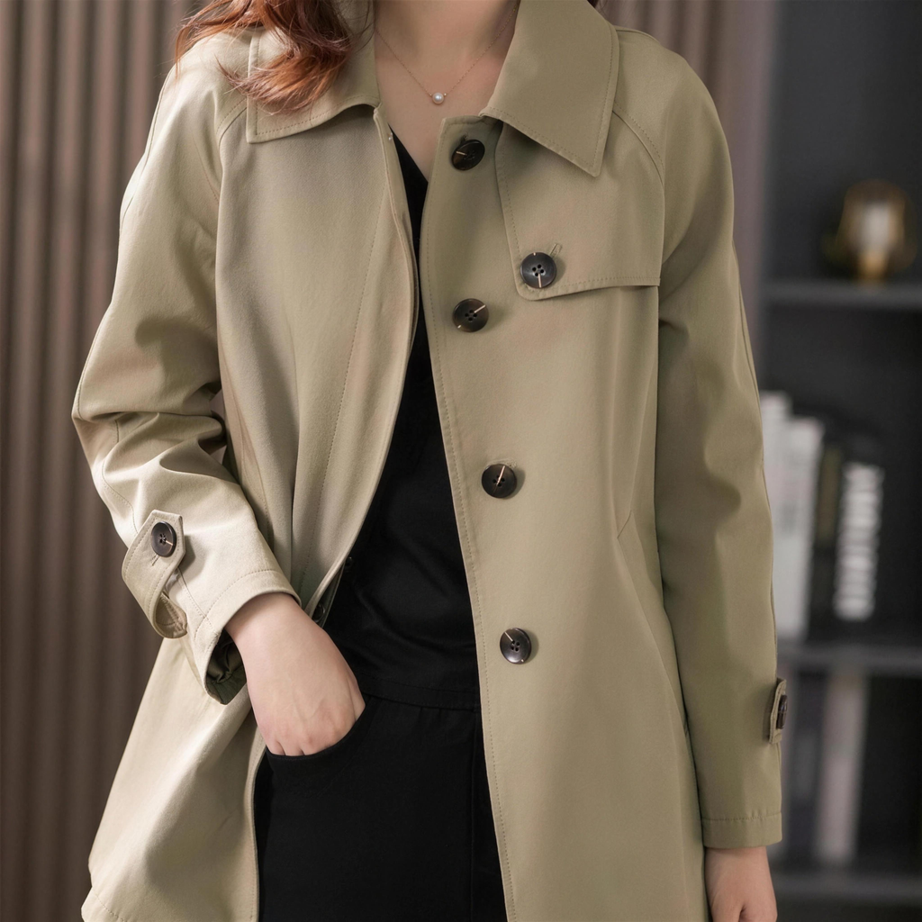 Floral-Lined Button Front Jacket