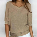 Short Sleeve Cotton Blend Sweater