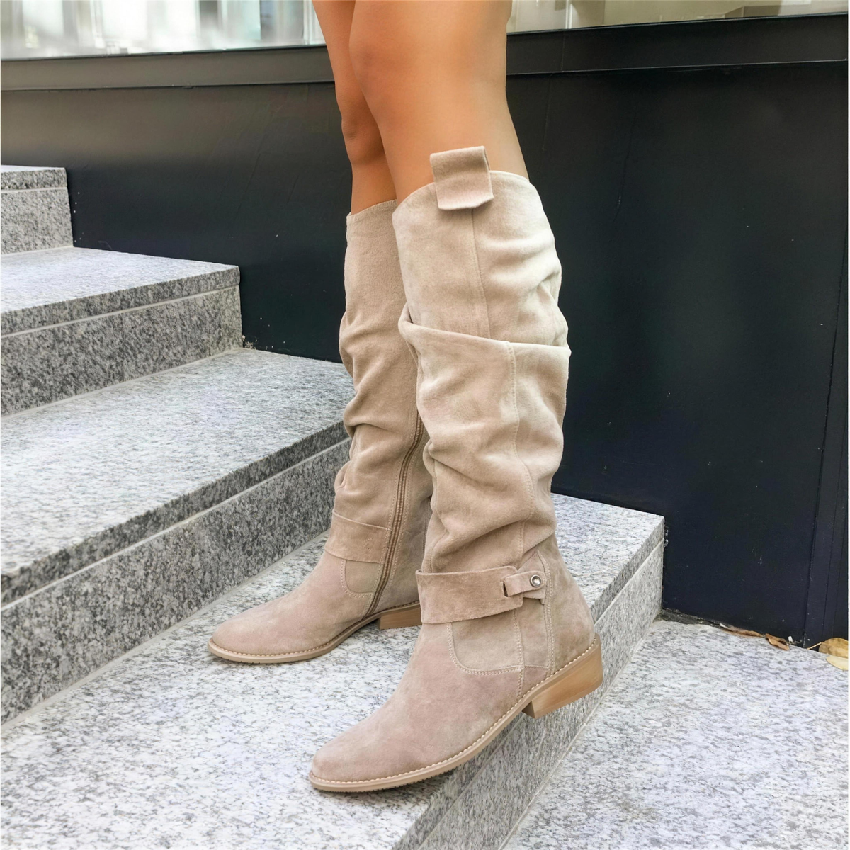 Black Slouch Knee High Boots