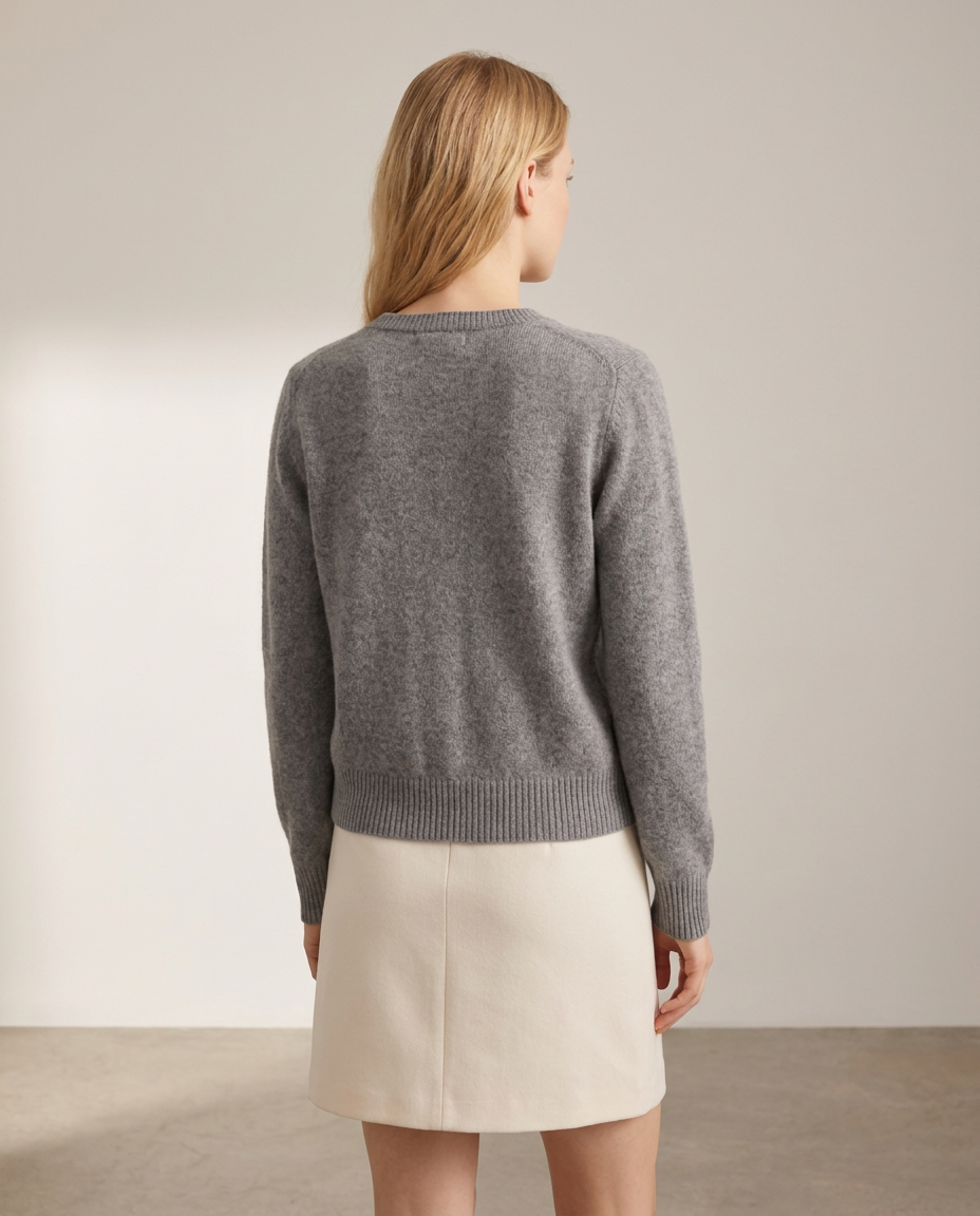Soft Knit Button-Front Cardigan - back view
