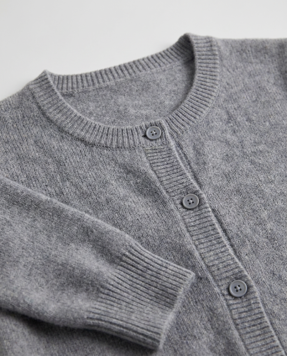 Soft Knit Button-Front Cardigan - close-up of the fabric and detail