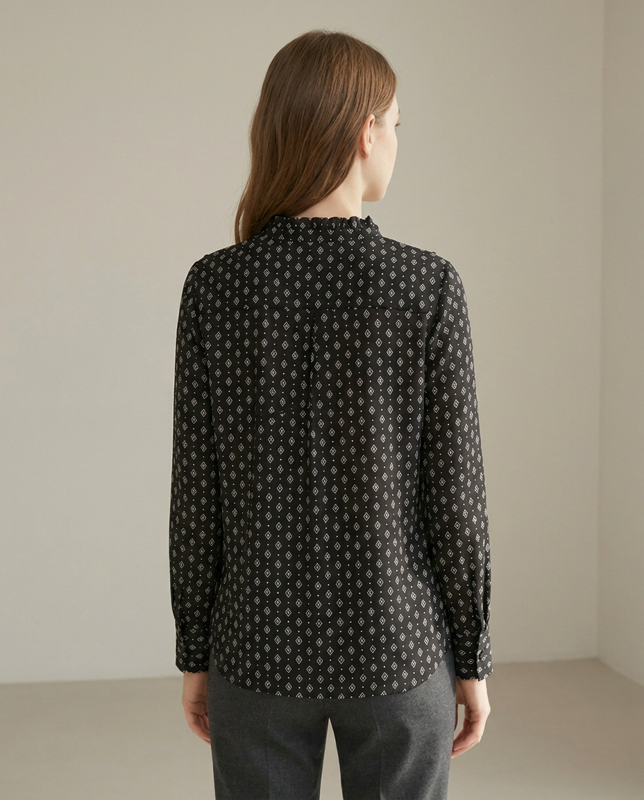Geometric Print Blouse - back view