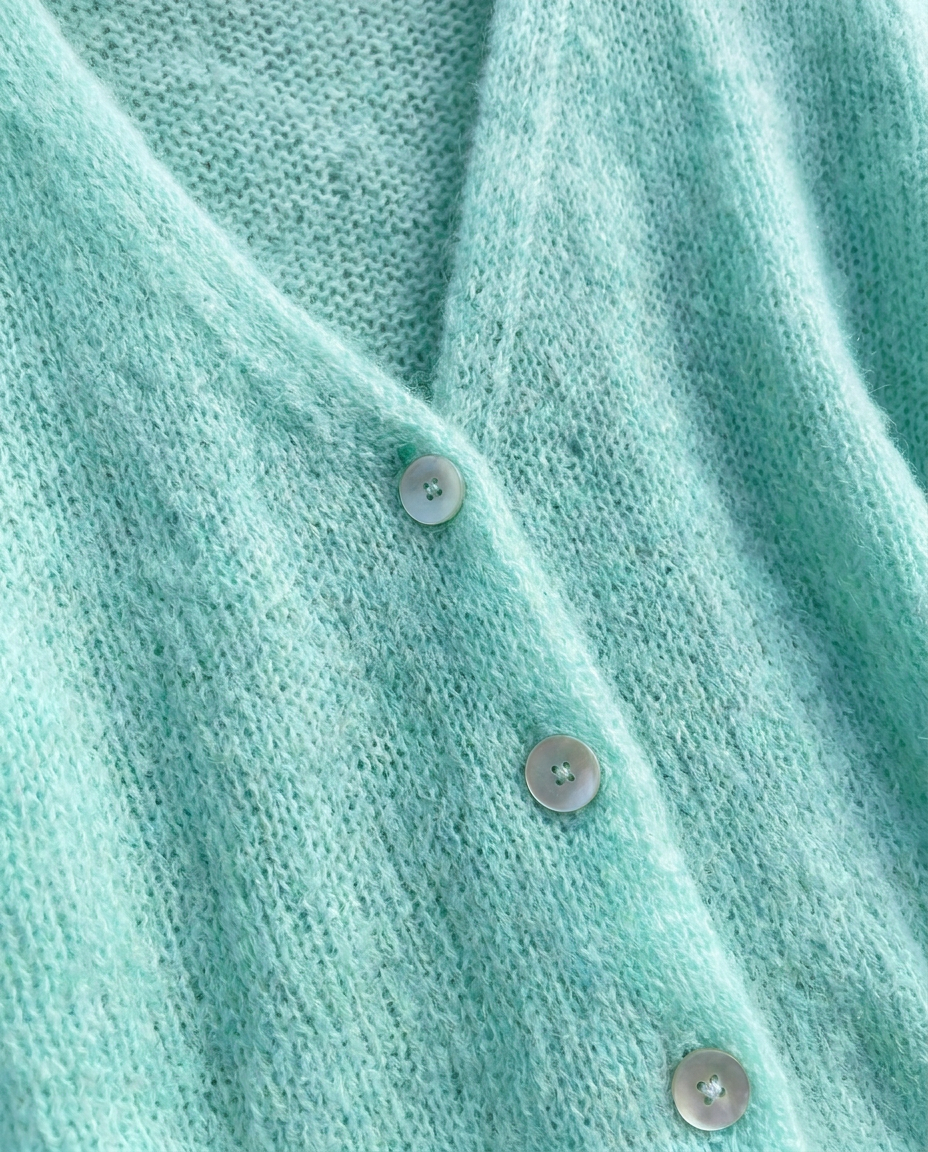 lightweight v-neck women's soft button front cardigan - close-up - image 7