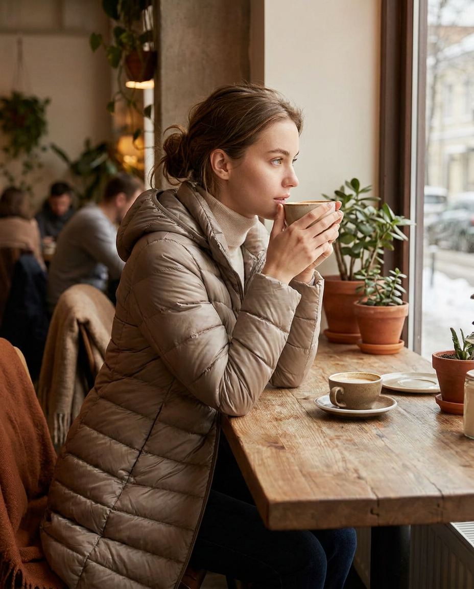 Ultralight Down | Women's Ultralight Down Jacket - styled at a cafe